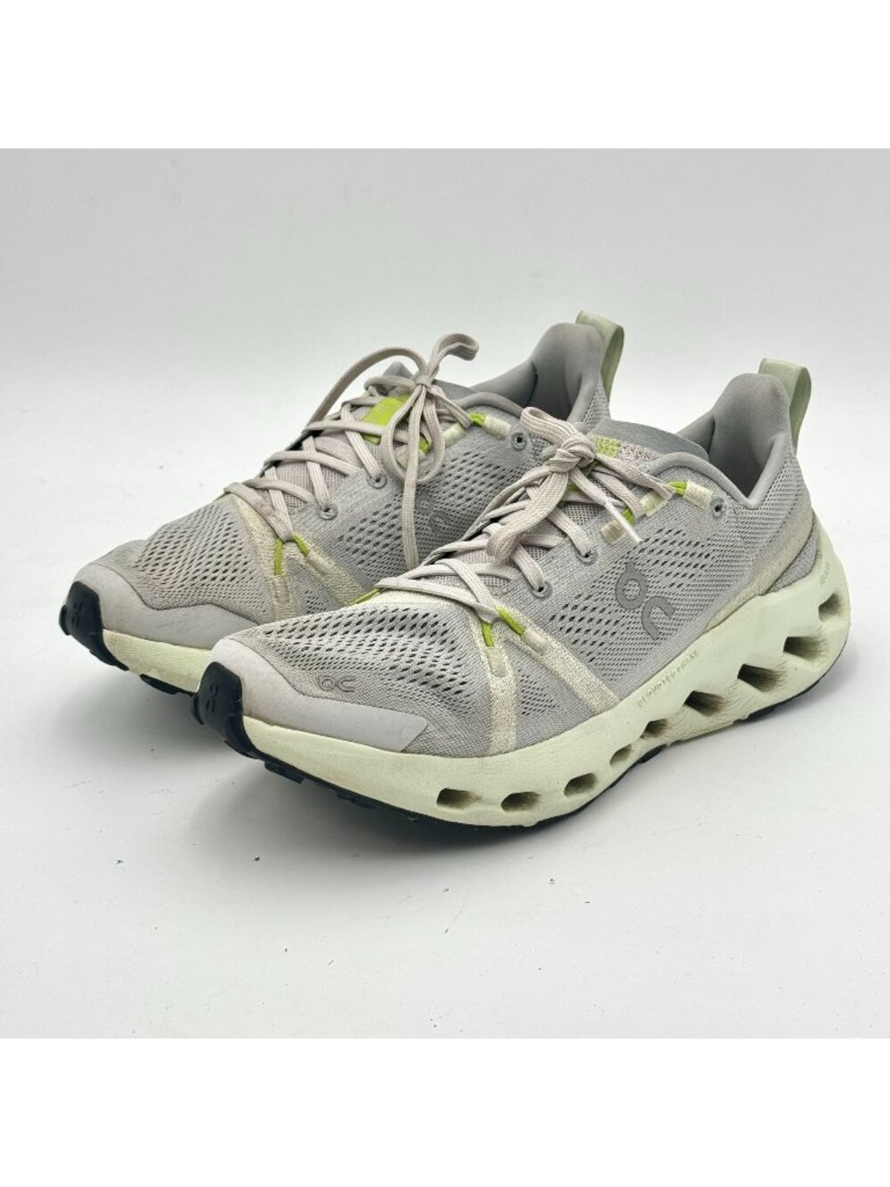 On Cloudsurfer Trail Shoes Womens 8.5 Gray Lime Hiking Running Sneakers Outdoor